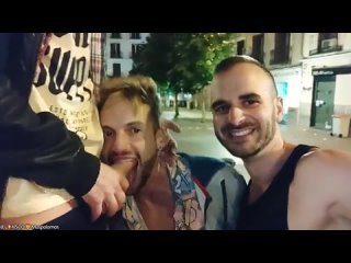 3 spanish men sucking in public